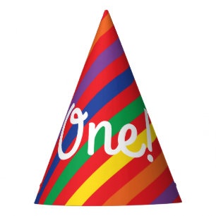 Teddy Bear Rainbow Niedlich 1. Geburtstag Party Partyhütchen