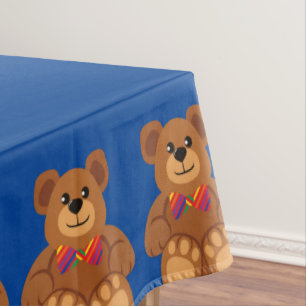 Teddy Bear Rainbow Niedliches 1. Geburtstags-Party Tischdecke