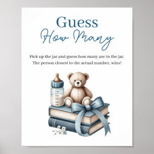 Teddy Bear rät wie viele Baby Showspielzeichen Poster