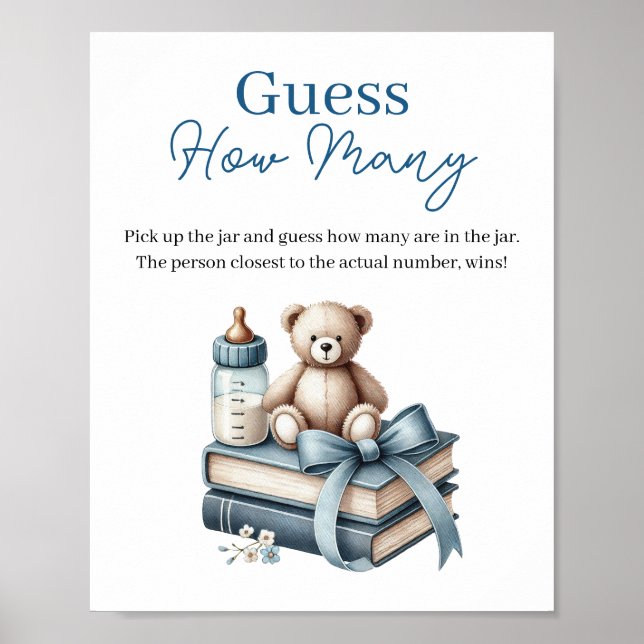 Teddy Bear rät wie viele Baby Showspielzeichen Poster (Vorne)