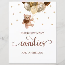 Teddy Bear rät, wie viele Candies Babydusche signi