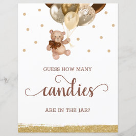 Teddy Bear rät, wie viele Candies Babydusche signi