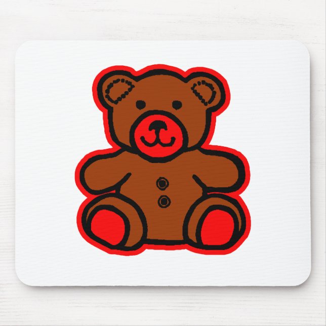 Teddy Bear Red Brown The MUSEUM Zazzle Geschenke Mousepad (Vorne)