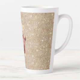 Teddy Bear Red Heart Gold Glitter Milchtasse