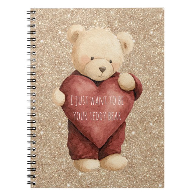Teddy Bear Red Heart Notizblock (Vorderseite)