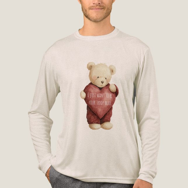 Teddy Bear Red Heart Tri-Blend Shirt (Vorderseite)
