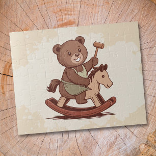 Teddy Bear reitet ein Rockpferd Puzzle