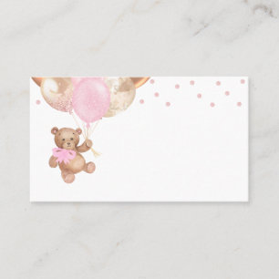 Teddy Bear Rose Gold Balloons Babydusche Platzkarte