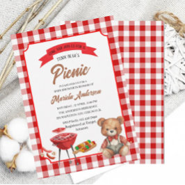 Teddy Bear`s Picnic Party Watercolor BabEinladung Einladung