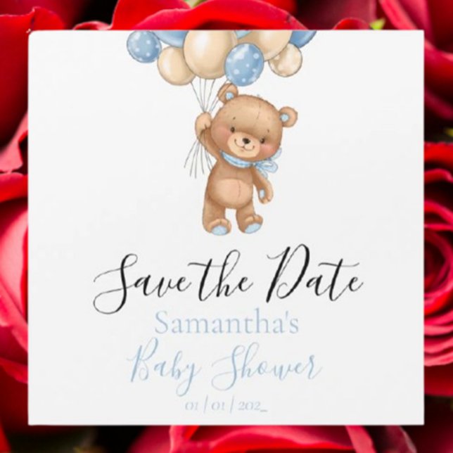 Teddy Bear Save the Date Magnetkarte (Announce your special day with a charming teddy bear save the date. )