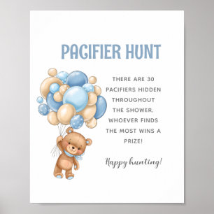 Teddy Bear Schnuller Hunt Baby Showspiel Poster