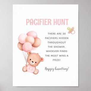 Teddy Bear Schnuller Hunt Baby Showspiel Poster