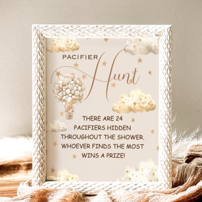 Teddy bear Schnuller Hunt Funny Game Sign Poster (Von Creator hochgeladen)