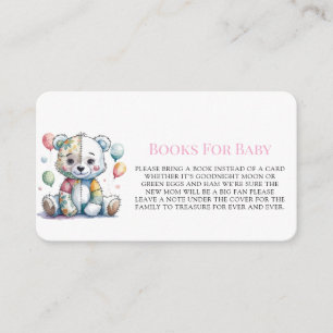Teddy Bear Sewn Patchwork Girl Books for Baby Begleitkarte