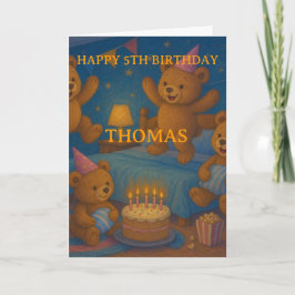 Teddy Bear Slumber Party Custom Birthday Card Karte