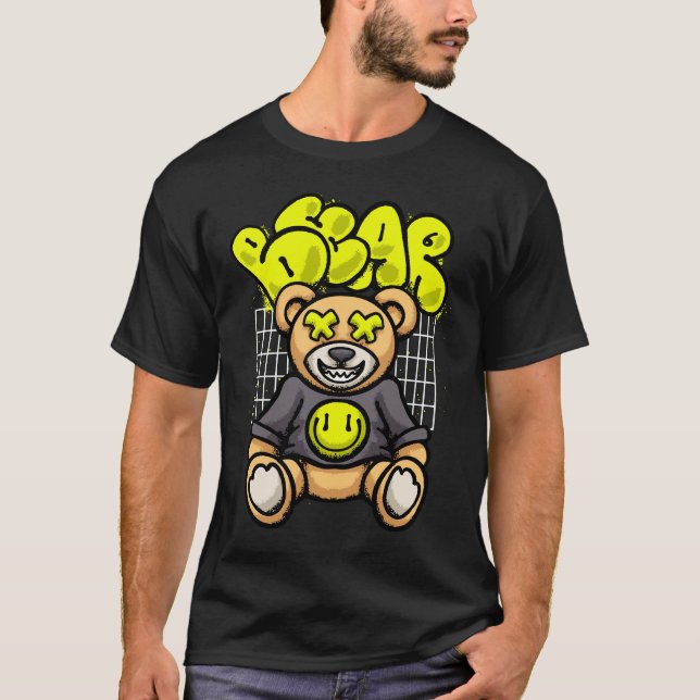 Teddy Bear Smiling Emoticon streetwear T-Shirt (Vorderseite)