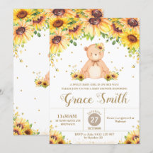 Teddy Bear Sonnenblume Blumenblütendusche Girl Inv