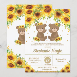 Teddy Bear Sonnenblume Blumenblütendusche Twin Gir Einladung