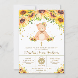 Teddy Bear Sonnenblume Blumenweih Taufe Einladung