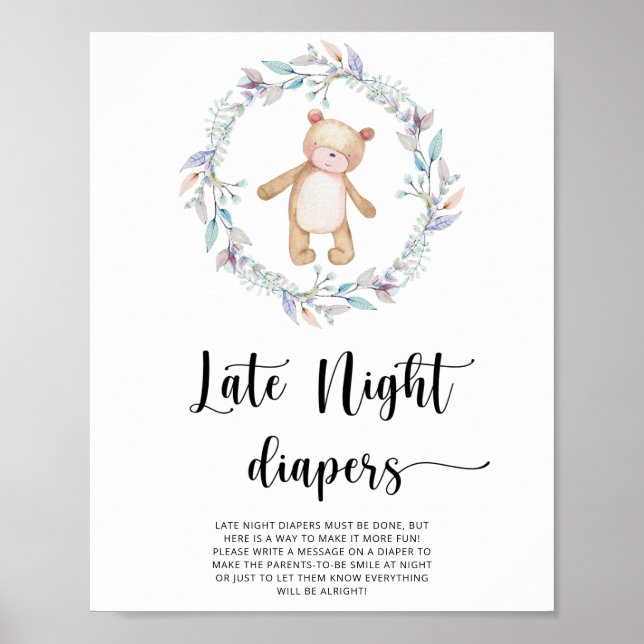 Teddy Bear \ Spate night diaper game Poster (Vorne)