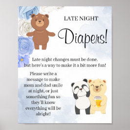 Teddy Bear Spate Night Diaper Kinderduschenspiel Poster