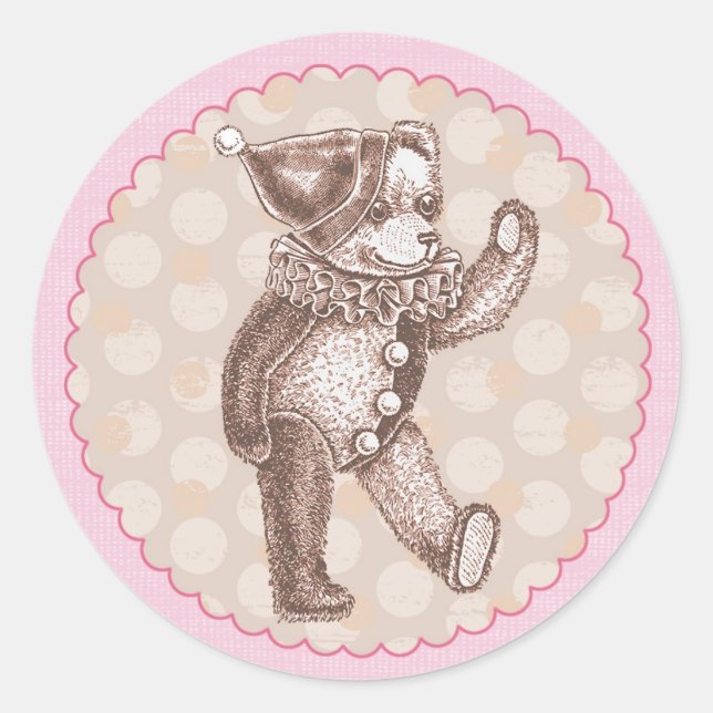 Teddy Bear Sticker - Rosa (Vorderseite)