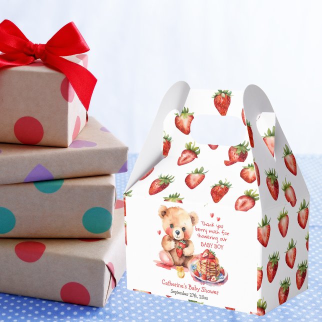 Teddy Bear Strawberry Pancake Brunch Babydusche Geschenkschachtel (Von Creator hochgeladen)