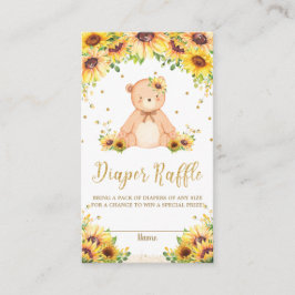 Teddy Bear Sunflower Baby Dusche Windelwanne Winde Begleitkarte