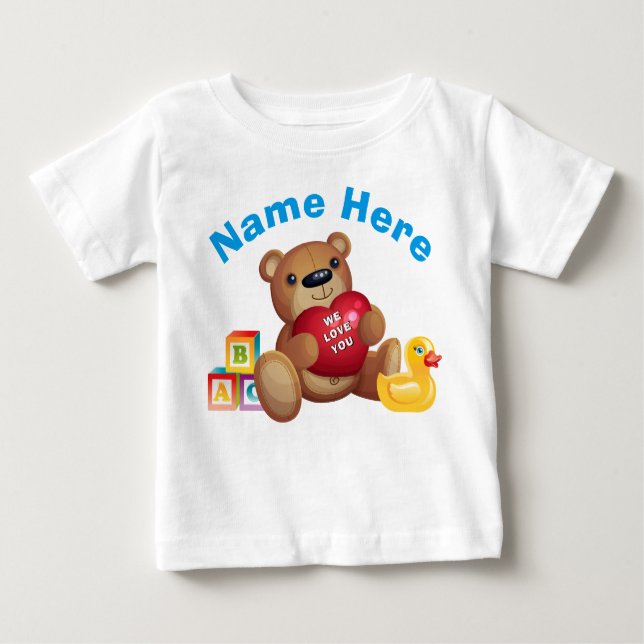 Teddy Bear T Shirts Personalisiert, Babys an Erwac (Vorderseite)