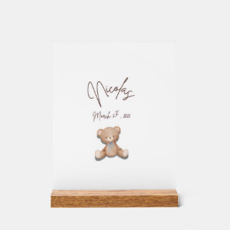 Teddy Bear Table Decor Acrylschild
