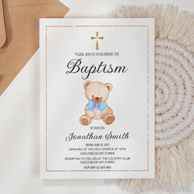 Teddy Bear Taufe Christening Einladung (Von Creator hochgeladen)