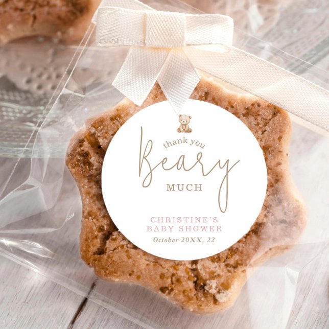Teddy Bear Thank You Baby Shower Runder Aufkleber (Von Creator hochgeladen)
