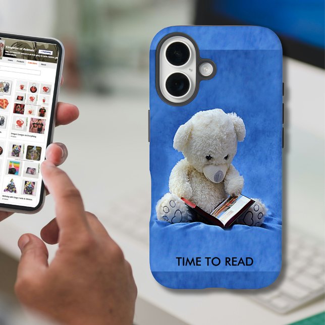 Teddy Bear Time to Read Blue Stuffed Animal, Case-Mate iPhone Hülle (Teddy Bear Time to Read Blue Stuffed Animal, Case-Mate iPhone Case)