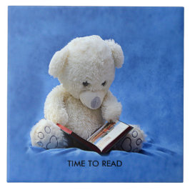 Teddy Bear Time to Read Blue Stuffed Animal, ZKOA Fliese
