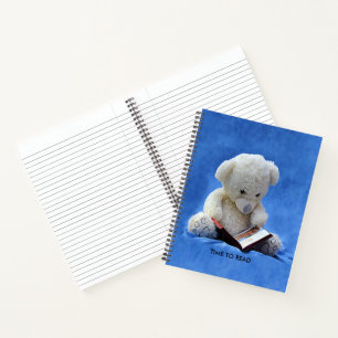 Teddy Bear Time to Read Blue Stuffed Animal, ZKOA Notizbuch