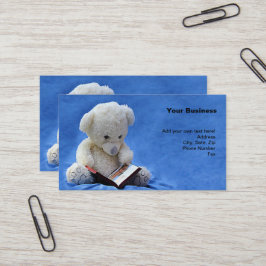 Teddy Bear Time to Read Blue Stuffed Animal, ZKOA Visitenkarte