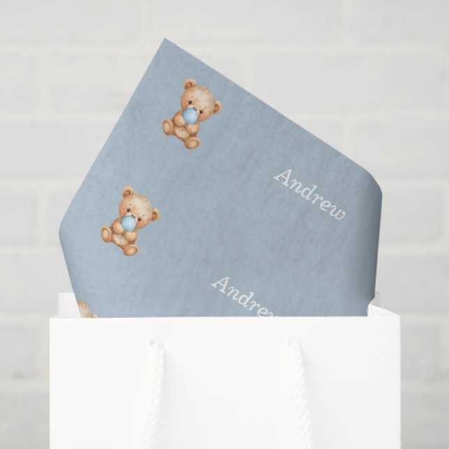 Teddy Bear Tissue Paper, Individuelle Name Seidenpapier (Geschenk Tasche)