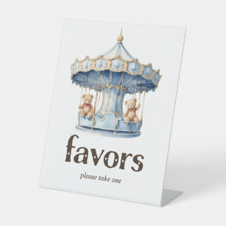 Teddy Bear Twin Boy Baby Shower Favoriten Sockelschild