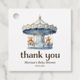 Teddy Bear Twin Boy Baby Shower Fevor Tags Geschenkanhänger