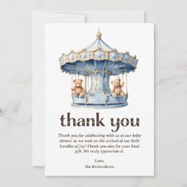 Teddy Bear Twin Boys Babydusche Dankeskarte