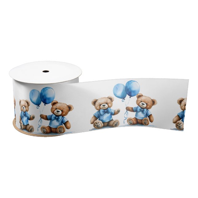Teddy Bear Twin Boys Satinband (Spule)