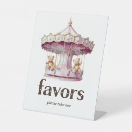 Teddy Bear Twin Girl Baby Shower Favoriten Sockelschild