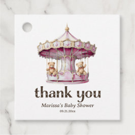 Teddy Bear Twin Girl Baby Shower Fevor Tags Geschenkanhänger