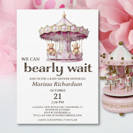 Teddy Bear Twin Girls Baby Shower Einladung