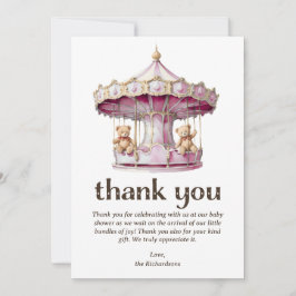 Teddy Bear Twin Girls Babydusche Dankeskarte