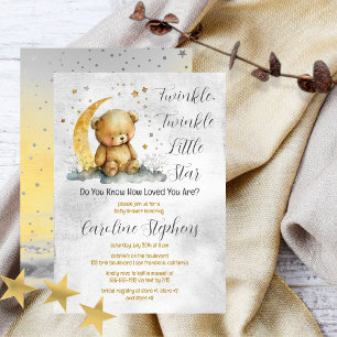 Teddy Bear Twinkle Twinkle Little Star Baby Dusche Einladung