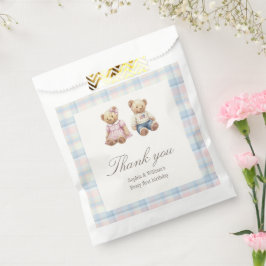 Teddy bear Twins Beary First Birthday Favor Bags Geschenktütchen