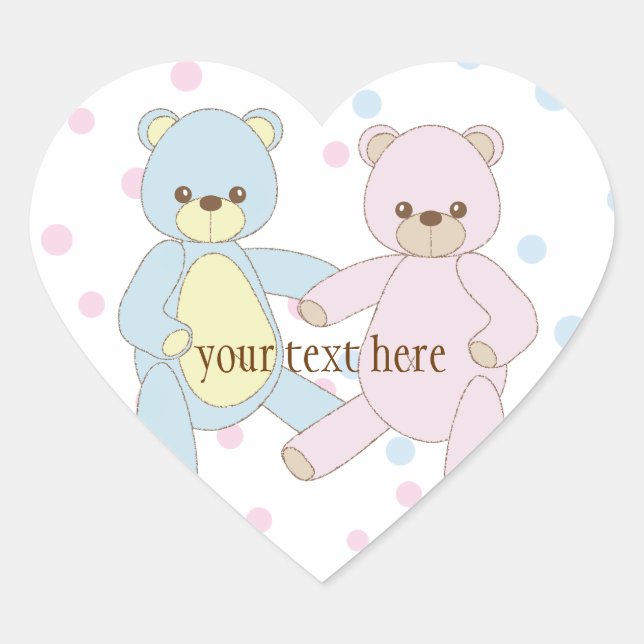 Teddy Bear Twins Sticker (Vorderseite)