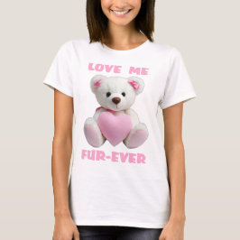 Teddy Bear umarmt Pink Heart Valentine's Day Gift T-Shirt