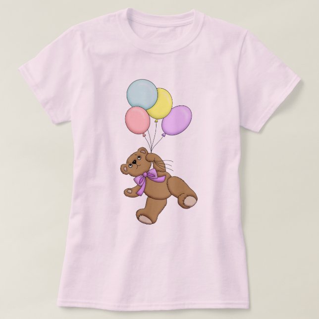 Teddy Bear und Balloons T-Shirt (Design vorne)